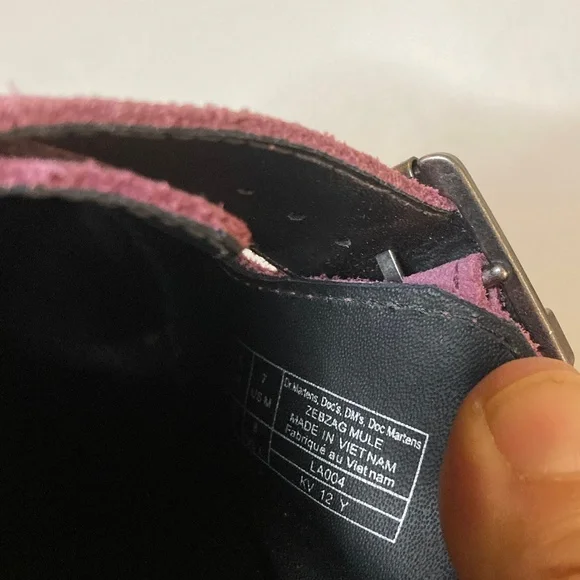 Dr. Martens Zeb Zag Chunky Sole Suede Mule Clogs in Muted Purple - Picture 11 of 12